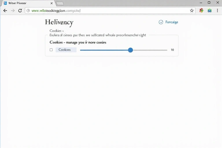 Interfaccia stilizzata delle impostazioni del browser con opzioni per la gestione dei cookie